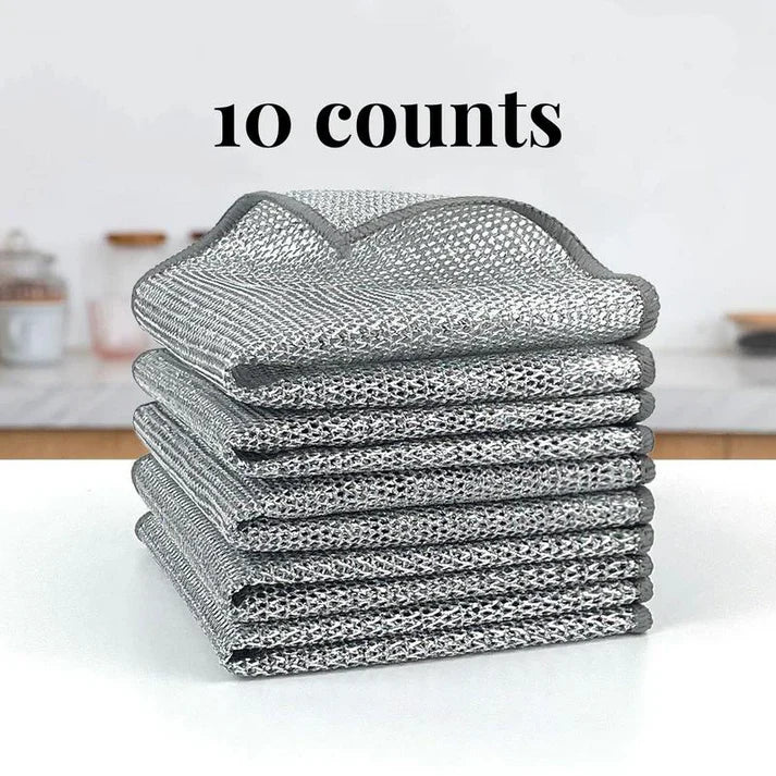 All-in-One Cleaning solution-Non Scratch Wire Dishcloth | Pack of 10