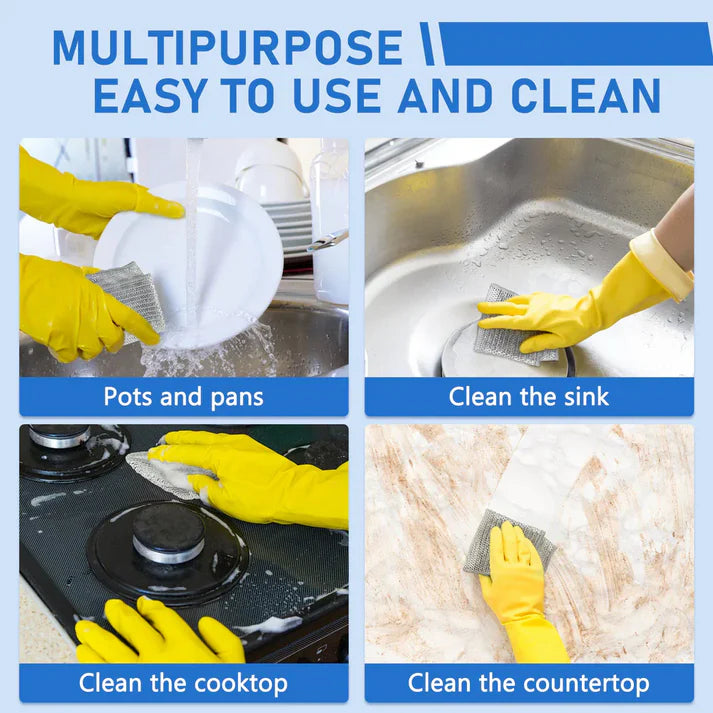 All-in-One Cleaning solution-Non Scratch Wire Dishcloth | Pack of 10