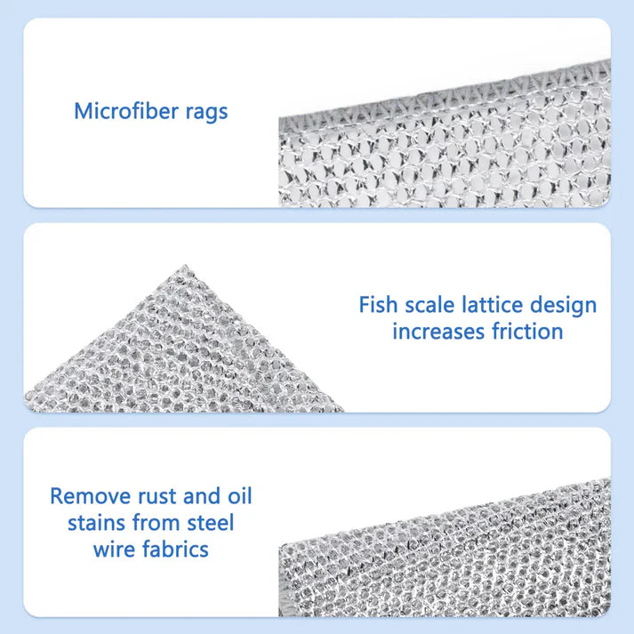 All-in-One Cleaning solution-Non Scratch Wire Dishcloth | Pack of 10